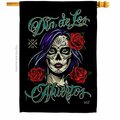Patio Trasero 28 x 40 in. La Catrina Rose House Flag with Fall Day of Dead Double-Sided Vertical Flags  Banner PA3877332